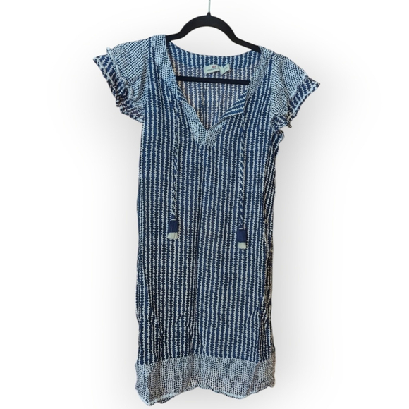 Vineyard Vines XXS Shift Dress Blue and White Tassels - Picture 1 of 9